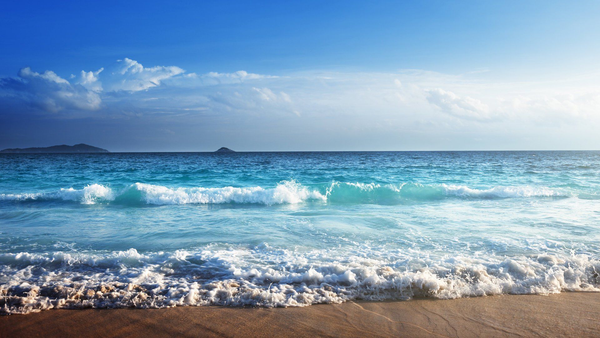 1920x1080 featured, Fresh, And, Beautiful, Blue, Sea, Waves, Blue Wallpaper HD / Desktop and Mobile Background