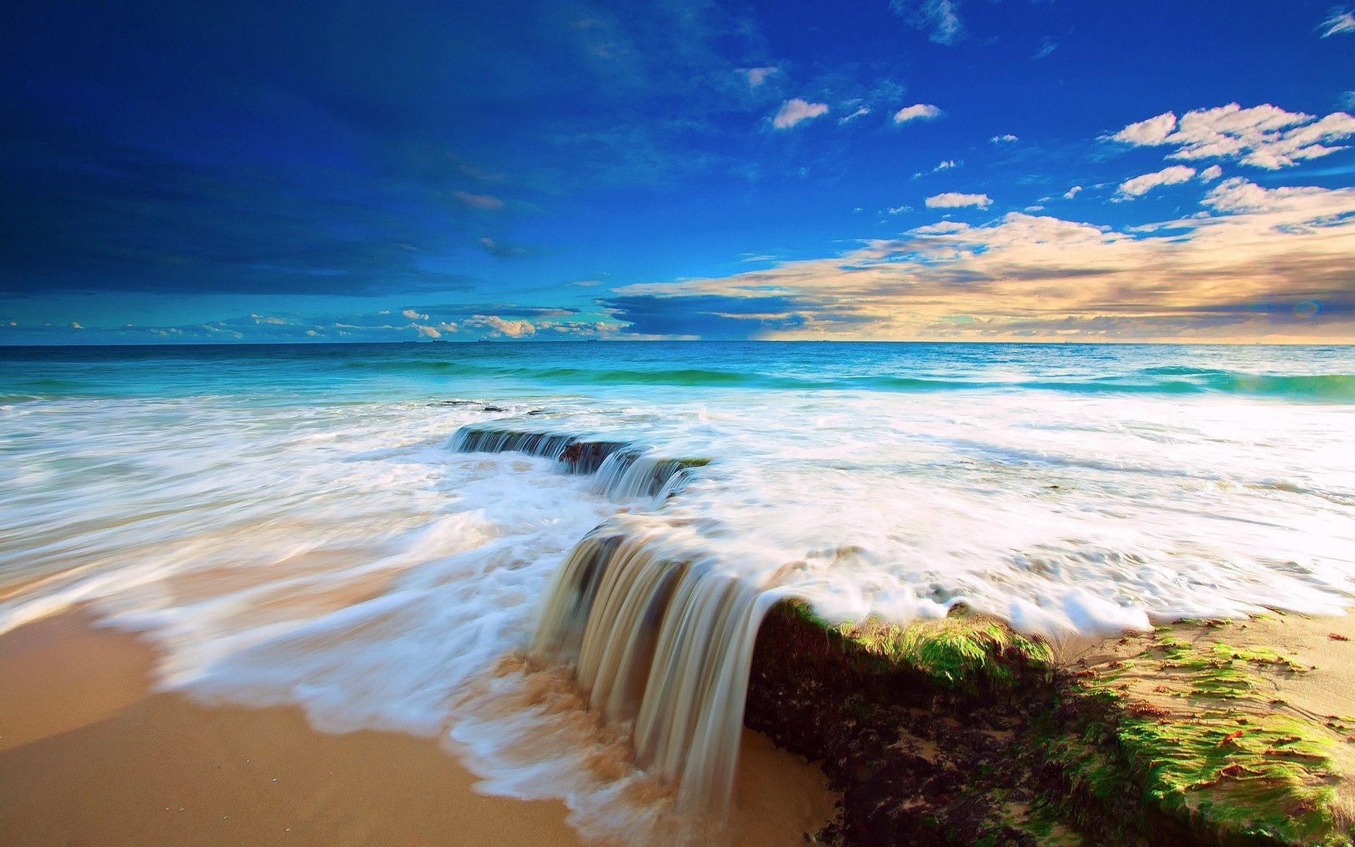 1920x1200 sea, Rocks, Shore, Ocean, Waves, Beach, Sky Wallpaper HD / Desktop and Mobile Background