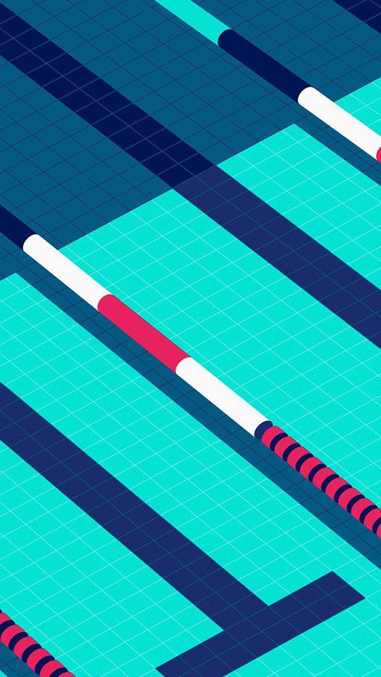 750x1334 MINIMAL ART MALIKAFAVRE SWIM BLUE ILLUSTRATION ART GREEN WALLPAPER