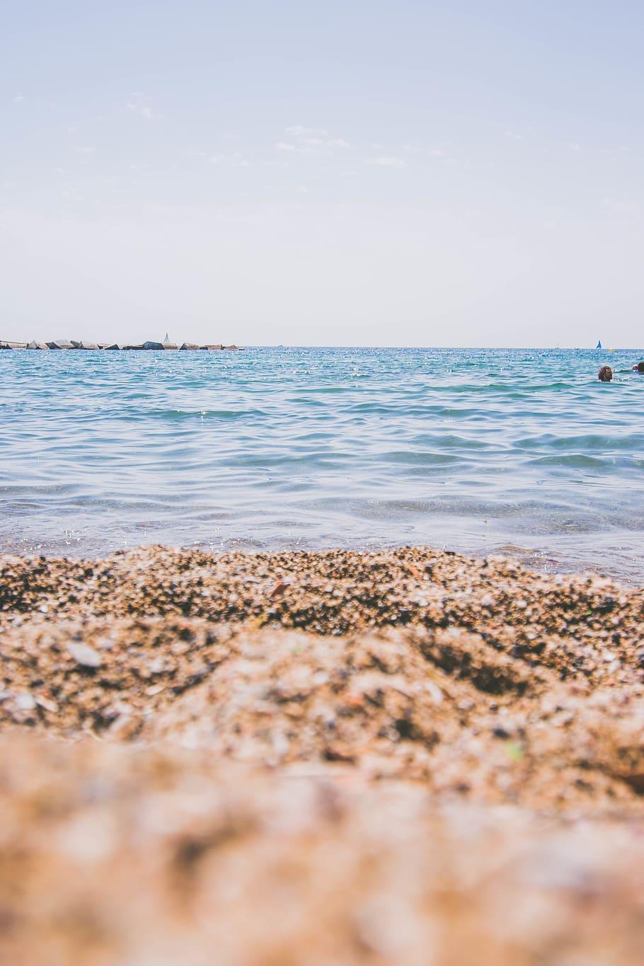 910x1365 HD wallpaper: people swimming near shore during daytime, spain