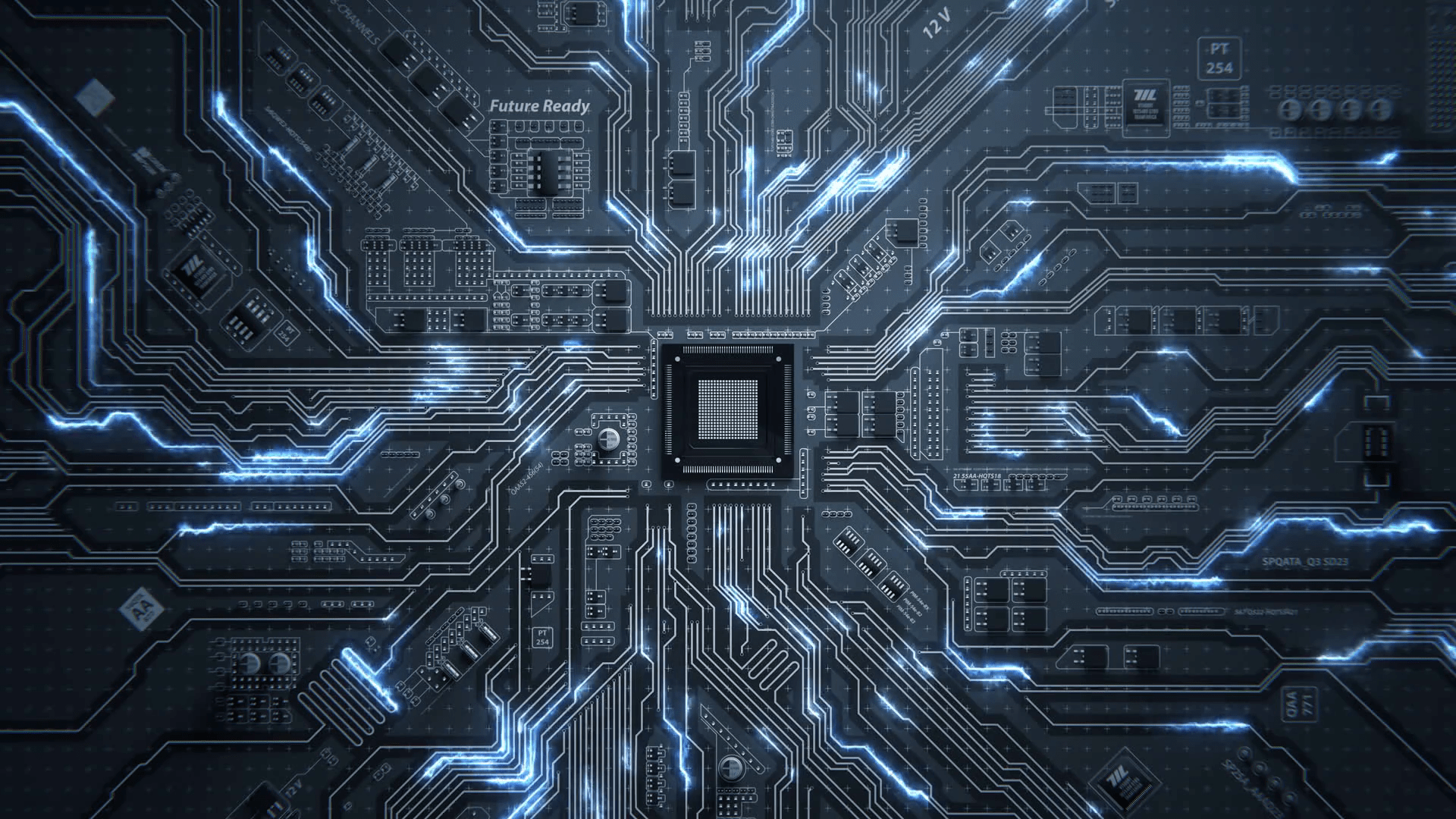 1920x1080 Futuristic Circuitry HD Wallpaper: The Heart of Technology