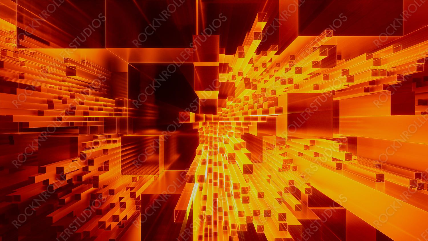 1500x844 Futuristic, Orange 3D Block background. Vibrant colored Tech Wallpaper