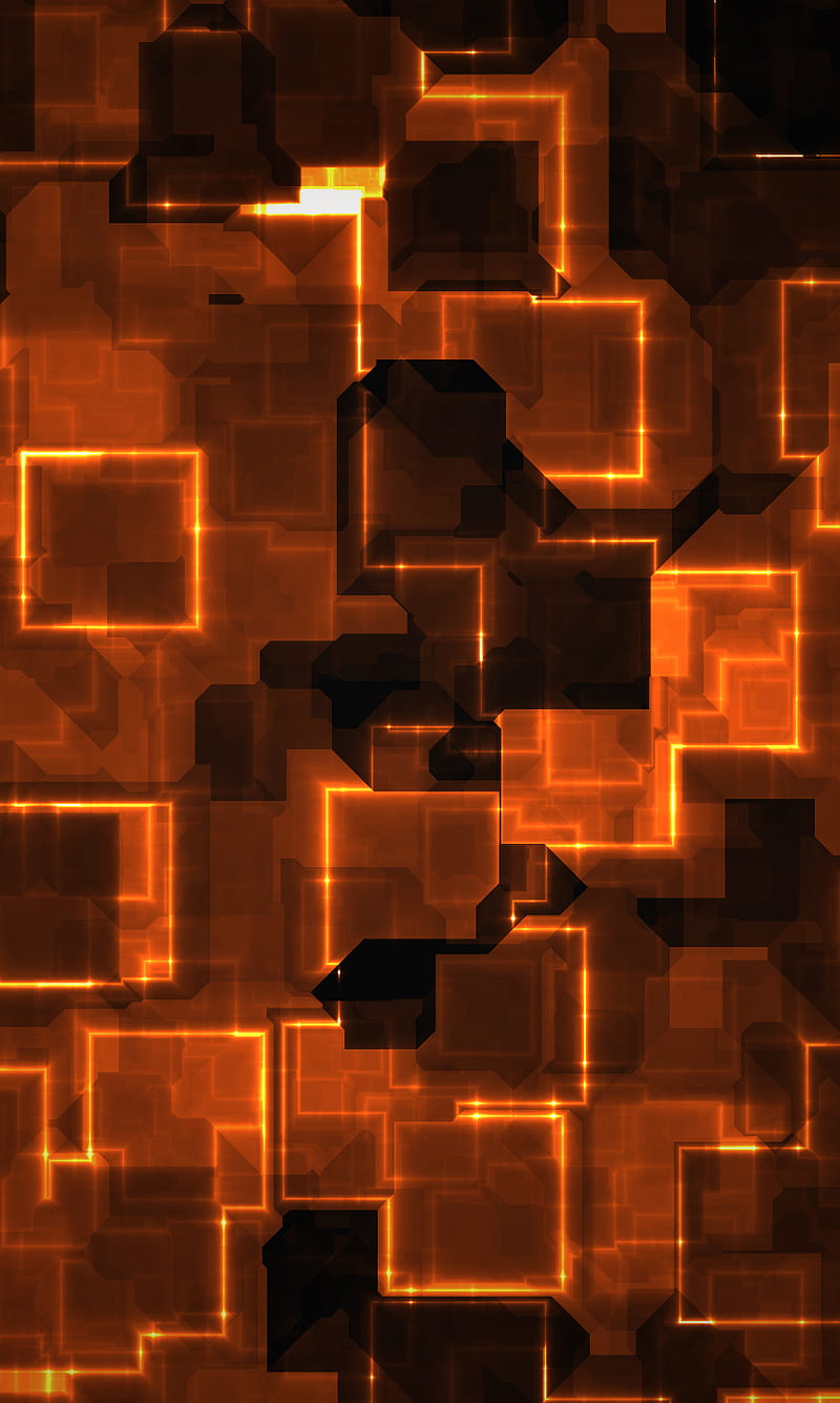 800x1335 Tech Glow Orange, blocks, bright, cicuit, sci fi, technology, HD phone wallpaper