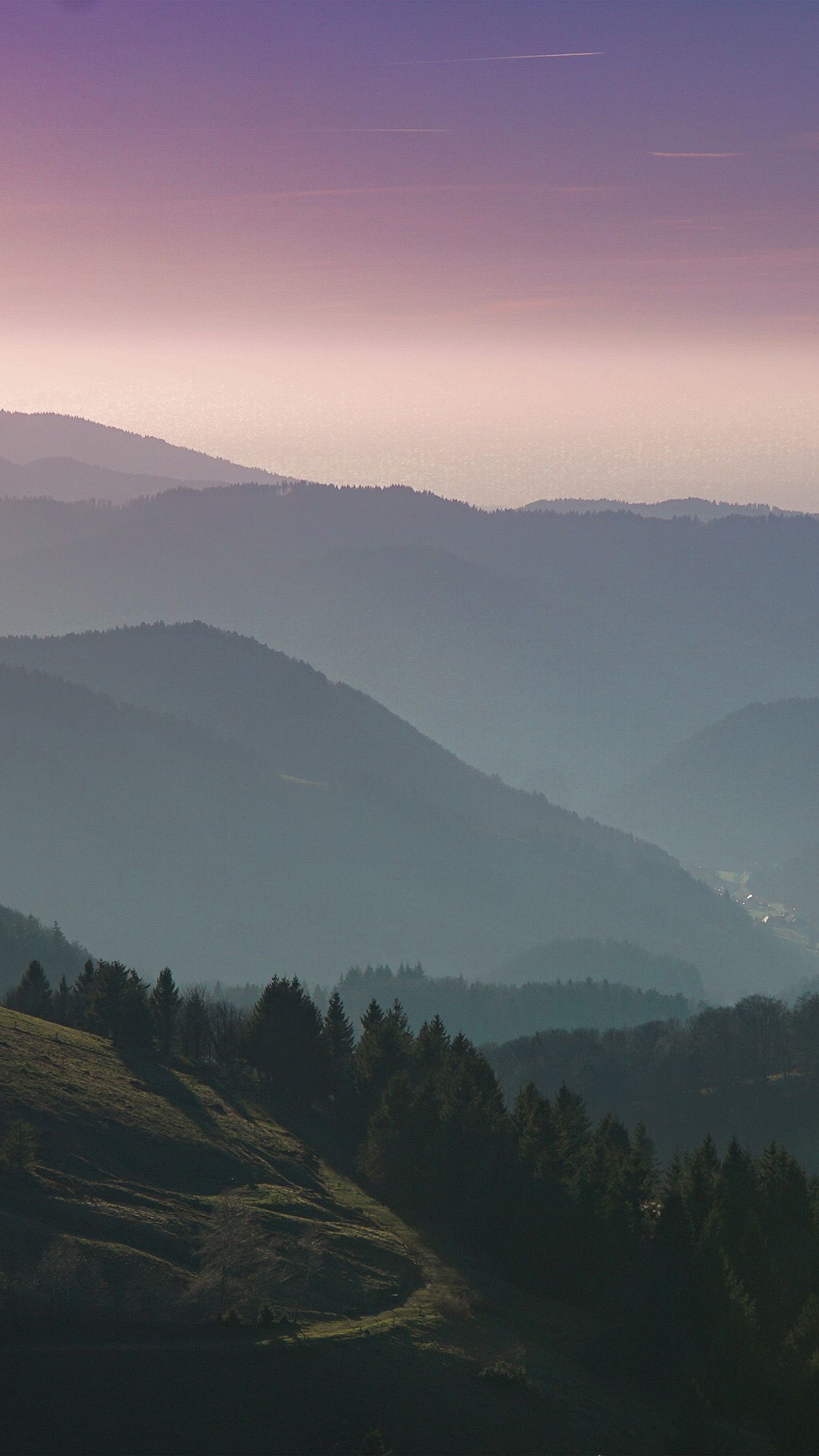 1242x2208 iPhone X wallpaper. mountain view sky purple nature