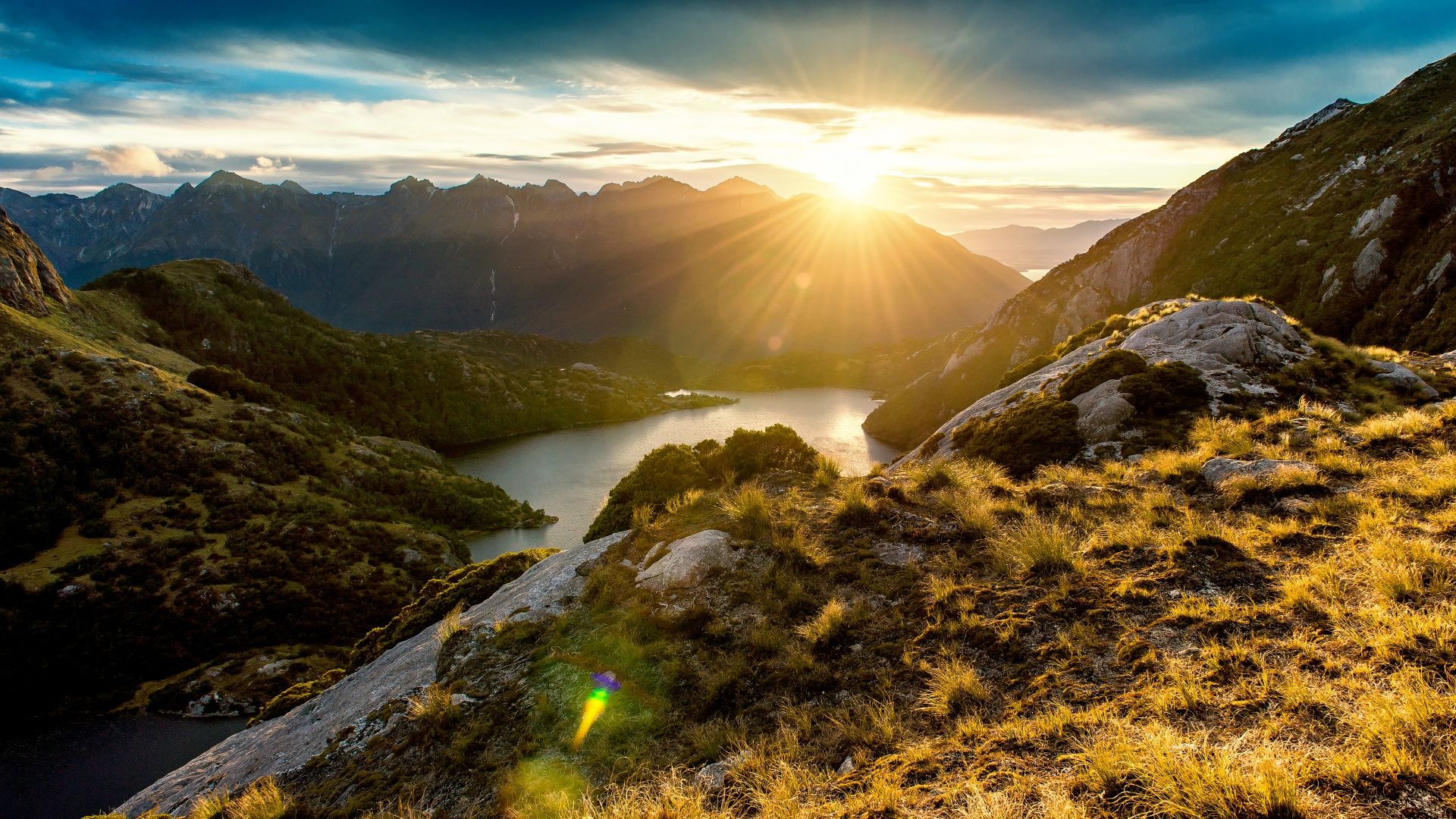 1920x1080 Fiordland Wallpaper 4K, New Zealand, Sunrise