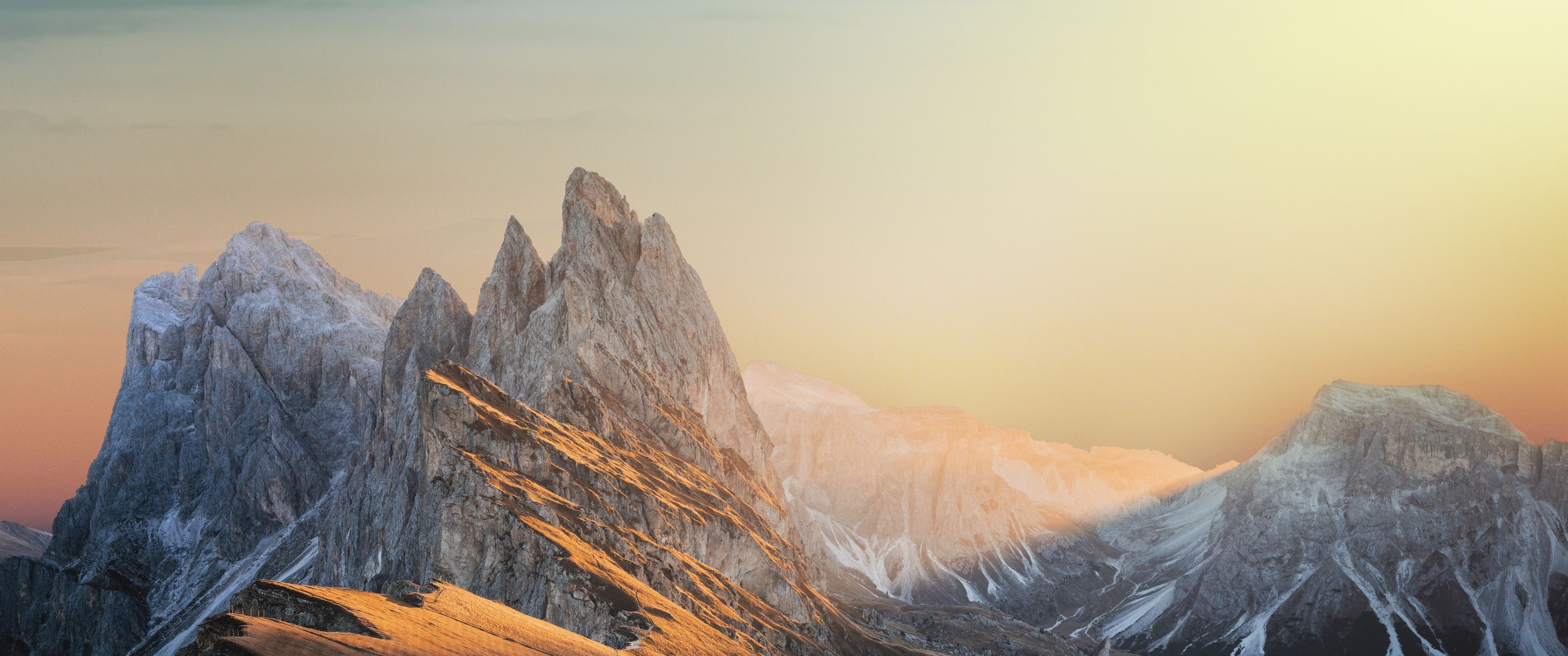3440x1440 Glacier mountains Wallpaper 4K, 8K, Snow covered, Landscape