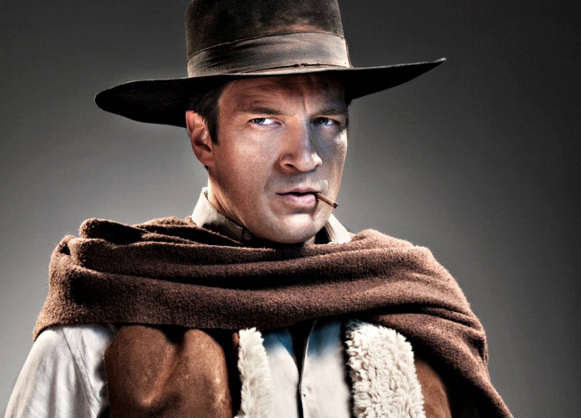 1920x1382 Download Nathan Fillion Cowboy Smoking Wallpaper
