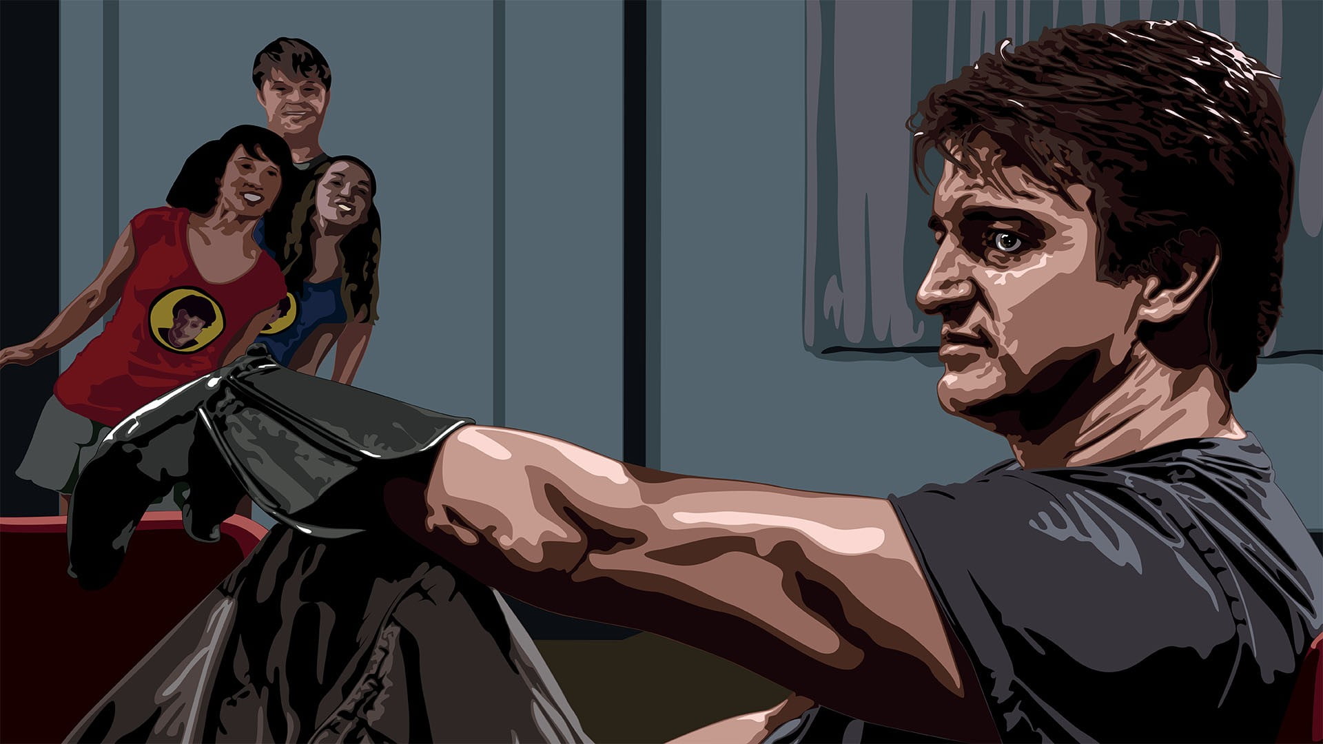 1920x1080 Man illustration, Dr. Horrible's Sing Along Blog, Nathan Fillion, Captain Hammer HD wallpaper