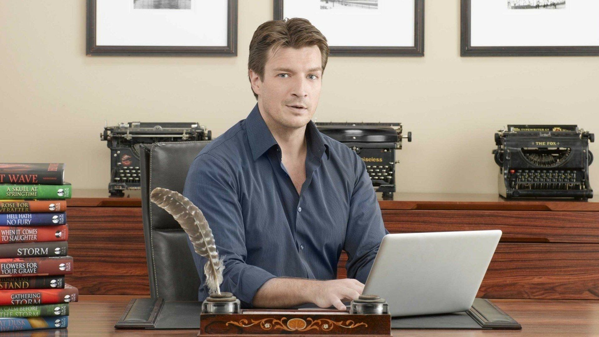 1920x1080 Download Nathan Fillion Richard Castle TV Show Castle (TV Show) HD Wallpaper