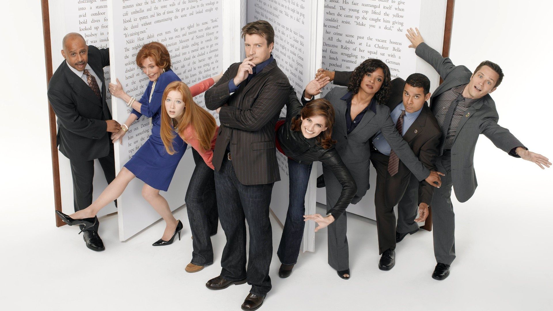 1920x1080 Wallpaper Nathan Fillion, Stana Katic, Stana Katic, Mill CATIC, Nathan Fillion, Molly C. Quinn, Susan Sullivan, Tamala Jones for mobile and desktop, section фильмы, resolution 1920x1080