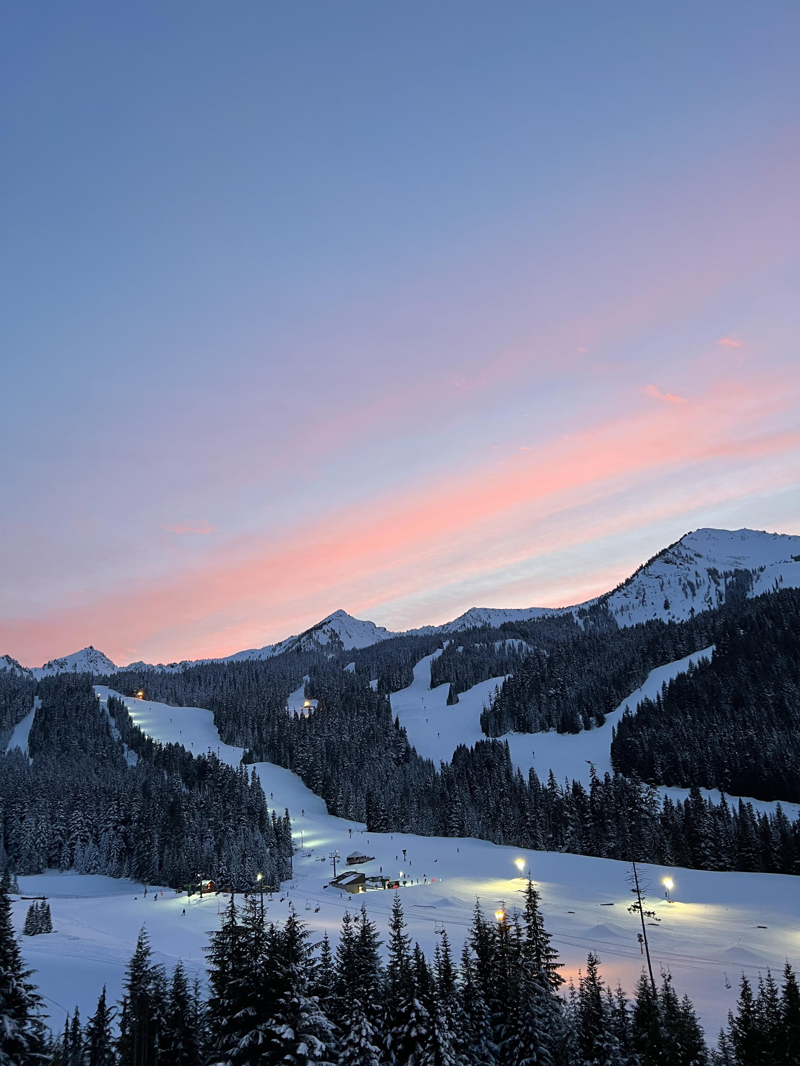 3024x4032 Sunset over Crystal Mountain Ski Resort, WA