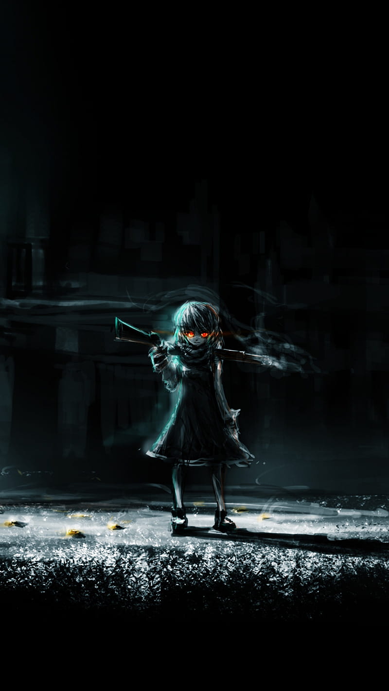 800x1422 Dark Anime Girl, night, dark girl, art, HD phone wallpaper