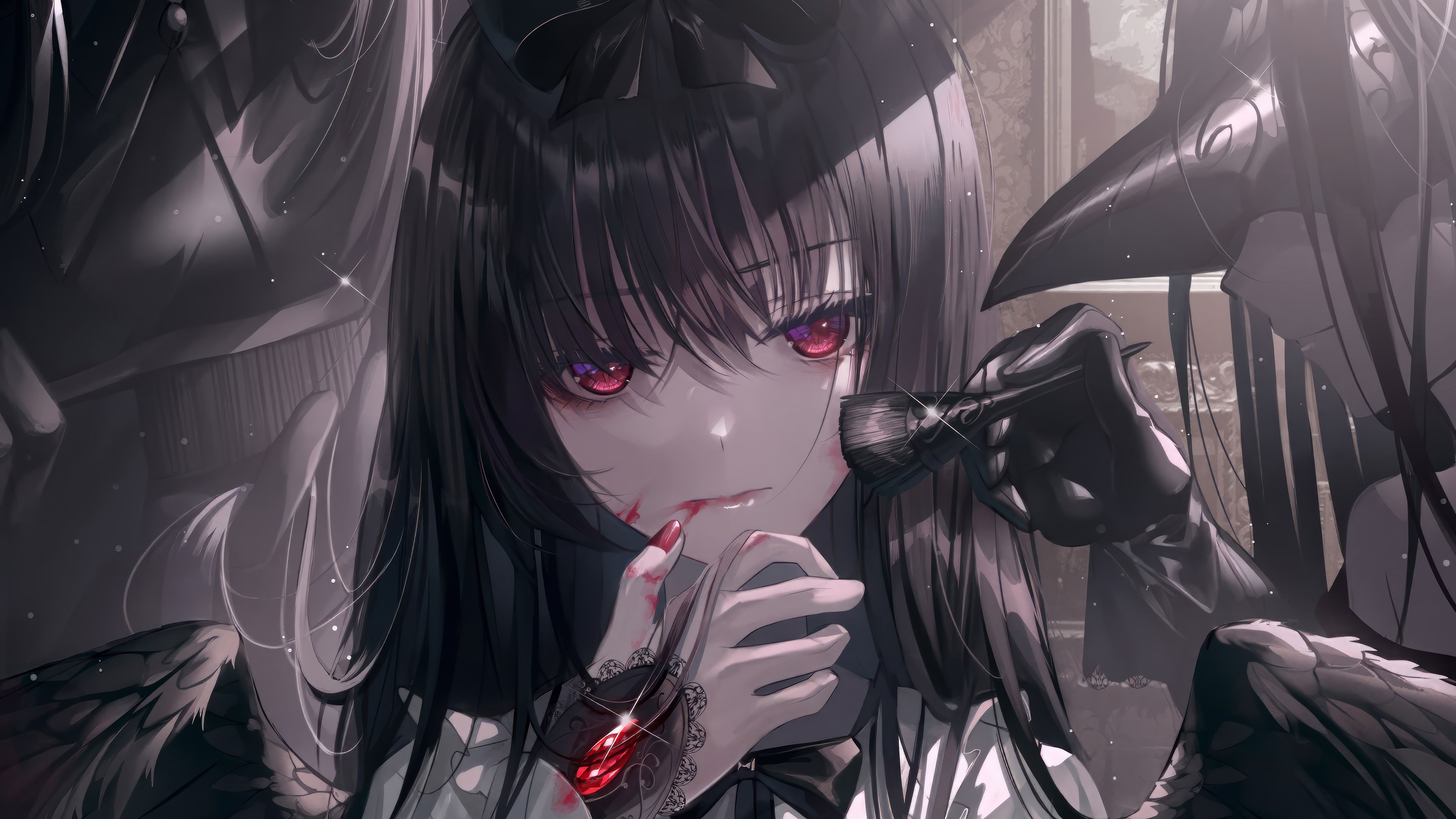 3840x2160 Anime 4k Girl Dark Wallpaper
