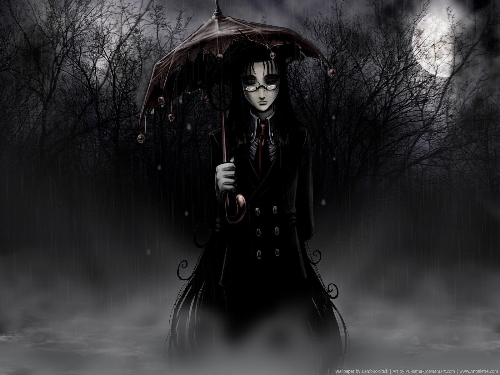 1600x1200 Dark Anime Girl Wallpaper HD 21587