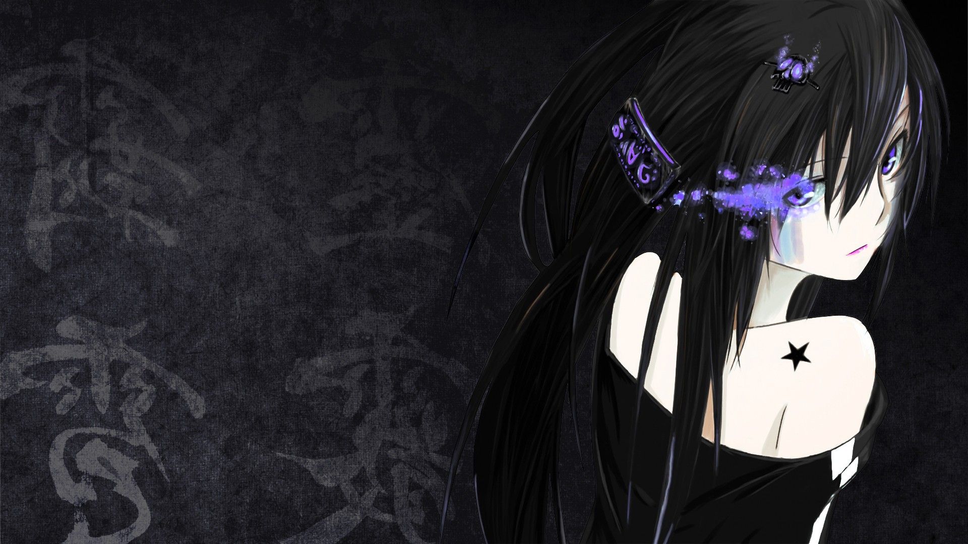 1920x1080 Dark Anime Girl Widescreen Wallpaper 21589