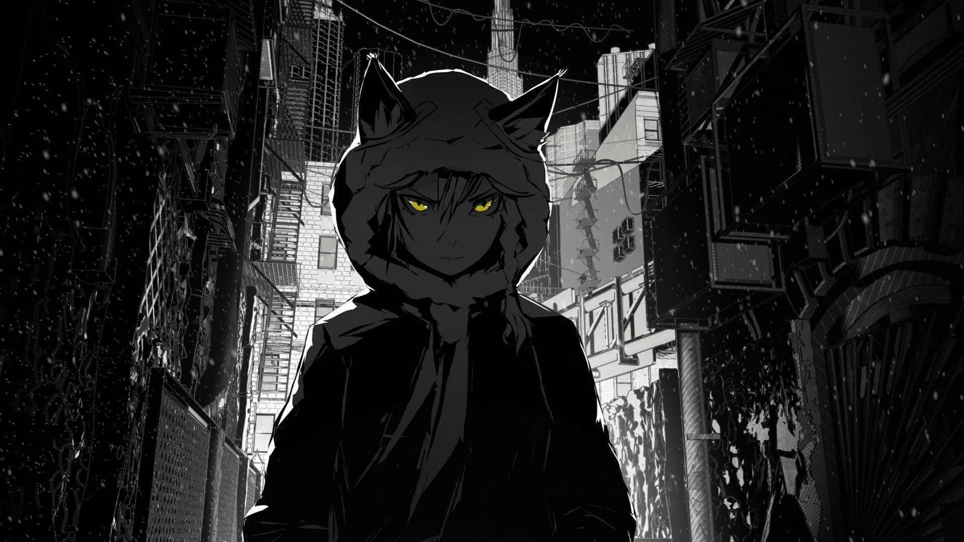 1920x1080 Download A mysterious dark anime girl surrounded by shadows and a haunted atmosphere. Wallpaper