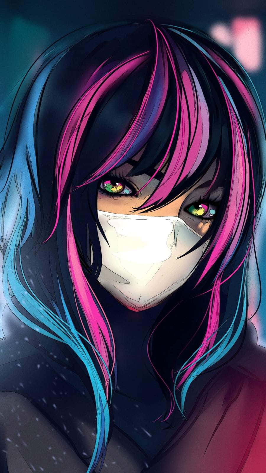 900x1600 Download Intense, Mysterious Dark Anime Girl Wallpaper