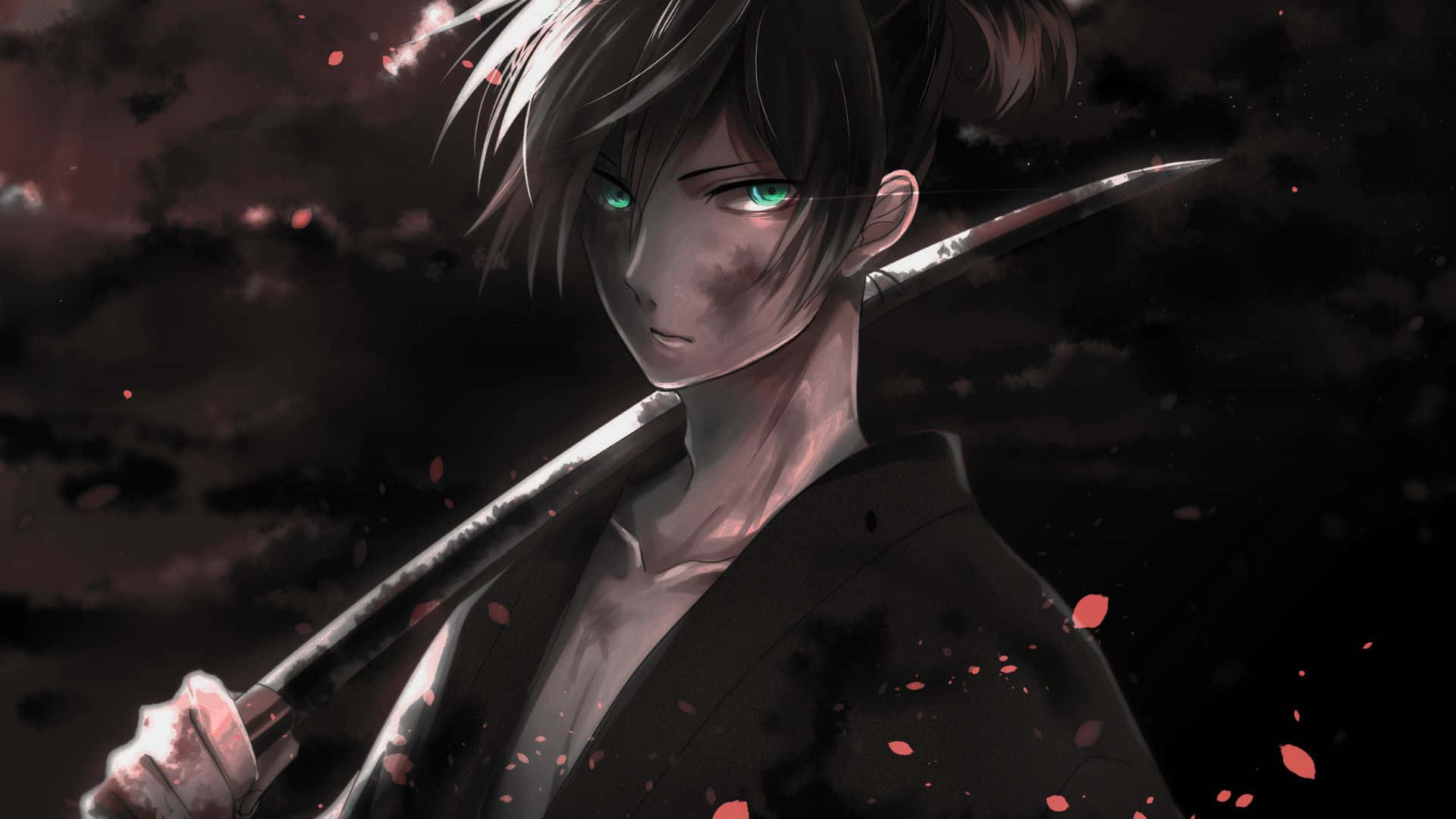 1920x1080 Black Anime Boy Wallpaper
