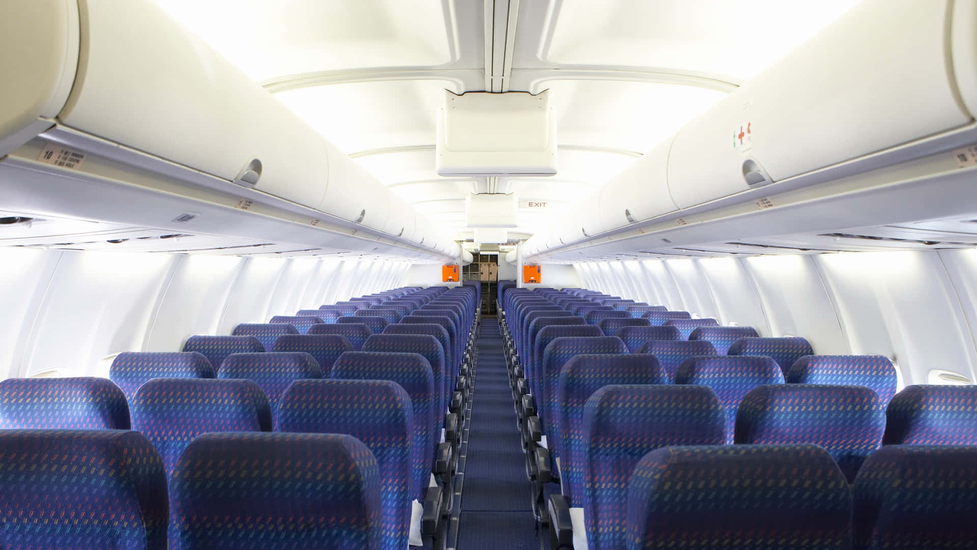 1920x1080 Download Purple Seat Row Inside Airplane Wallpaper