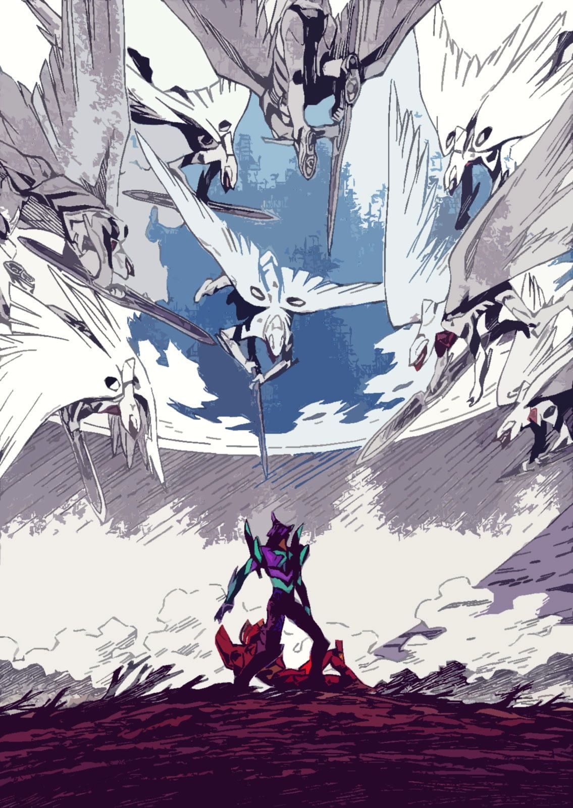 1135x1600 Evangelion Manga Wallpaper