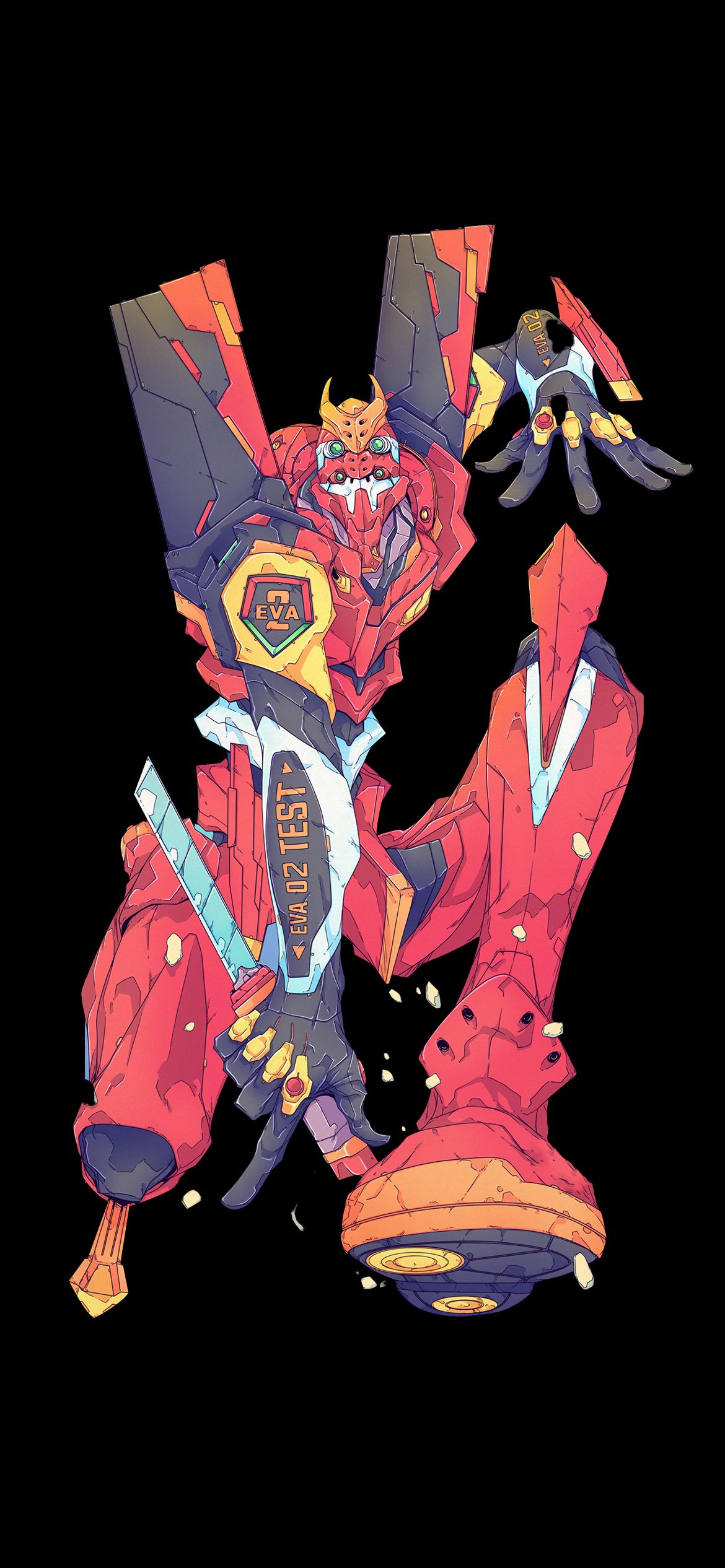 1170x2532 EVA02 Genesis Evangelion background wallpaper for phone
