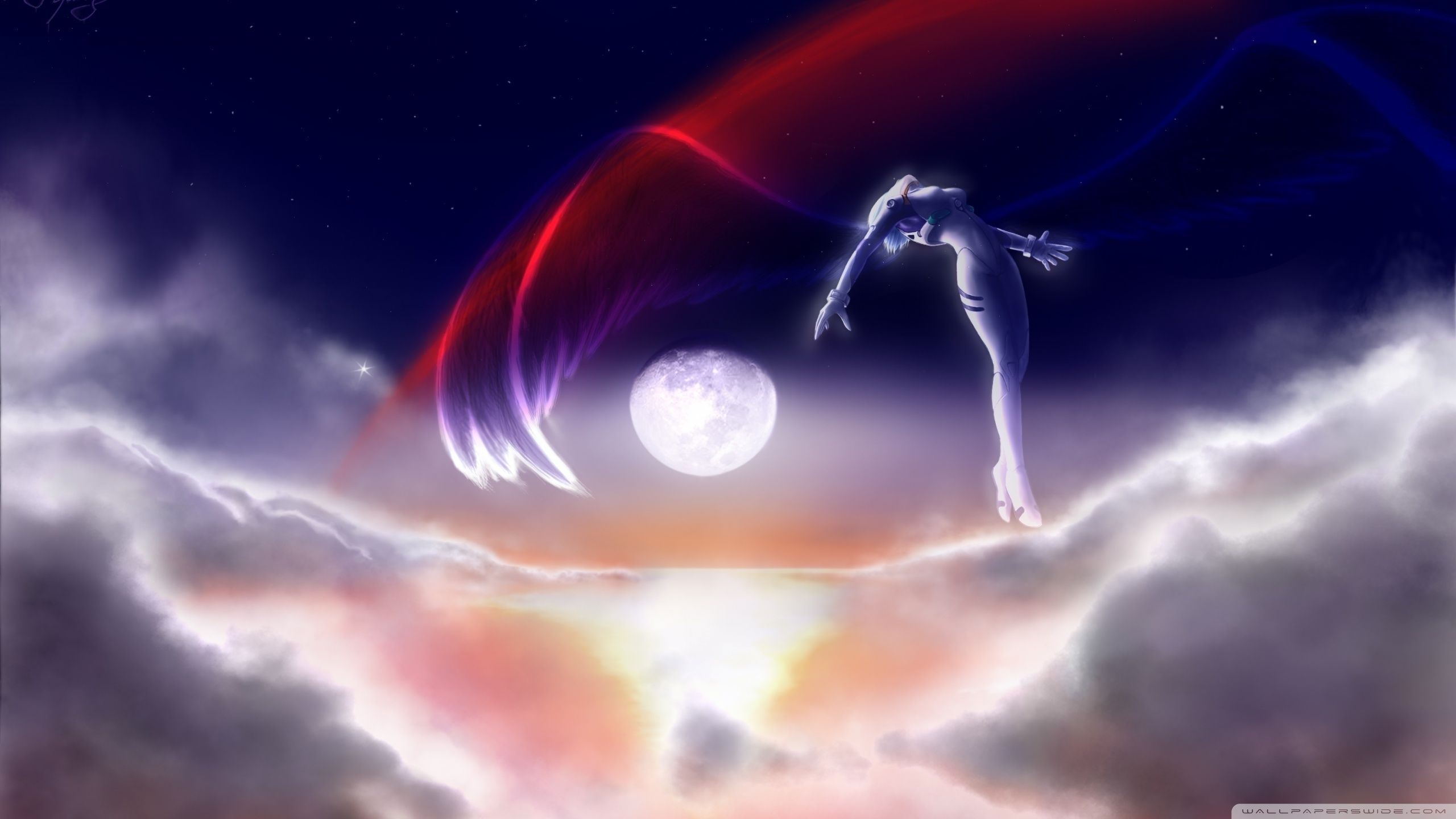 2560x1440 Neon Genesis Evangelion Clouds 4K UHD Wallpaper for UltraHD Desktop and TV : Dual Monitor : Smartphone and Tablet Devices