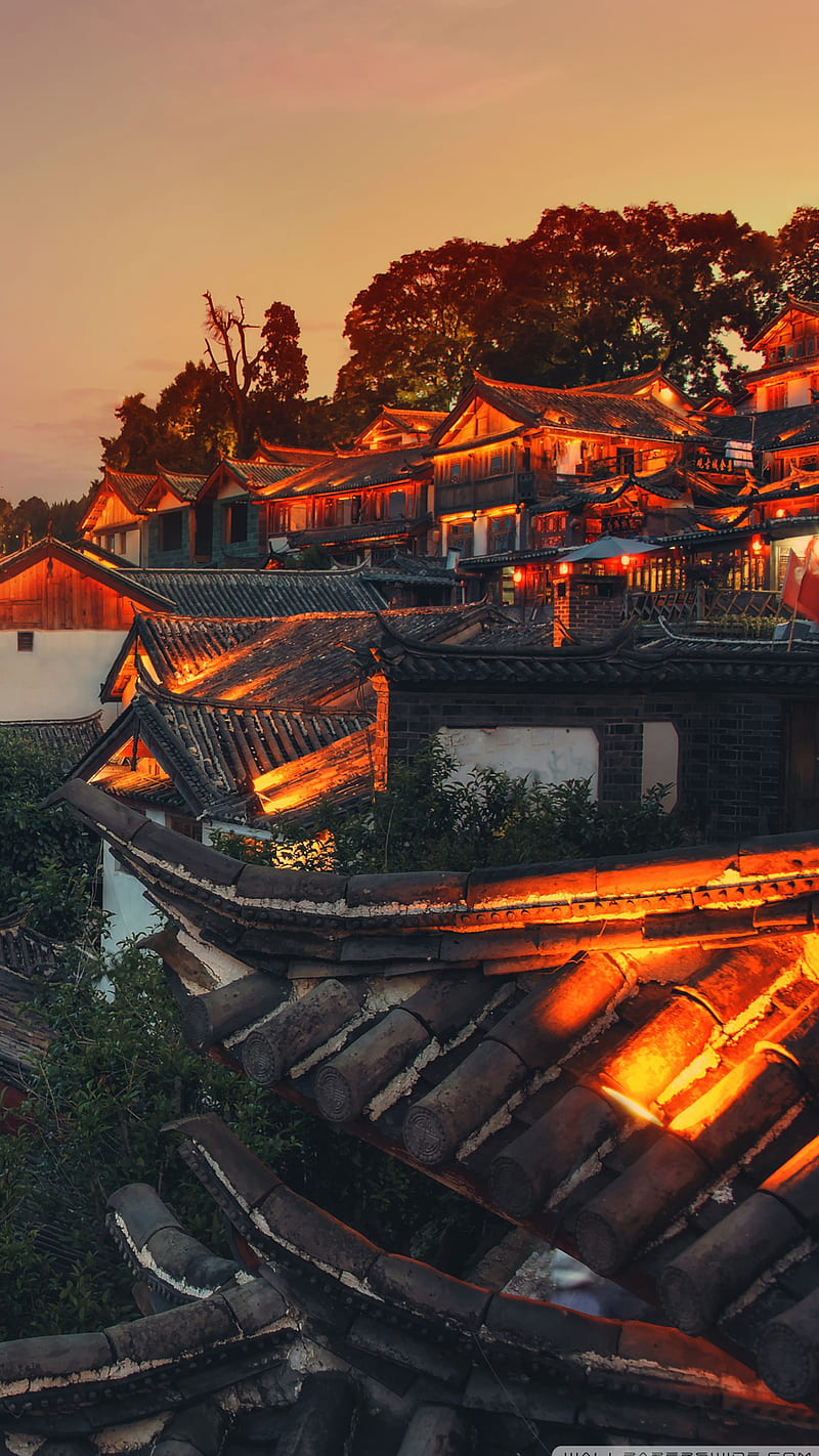 800x1422 HD china village wallpaper