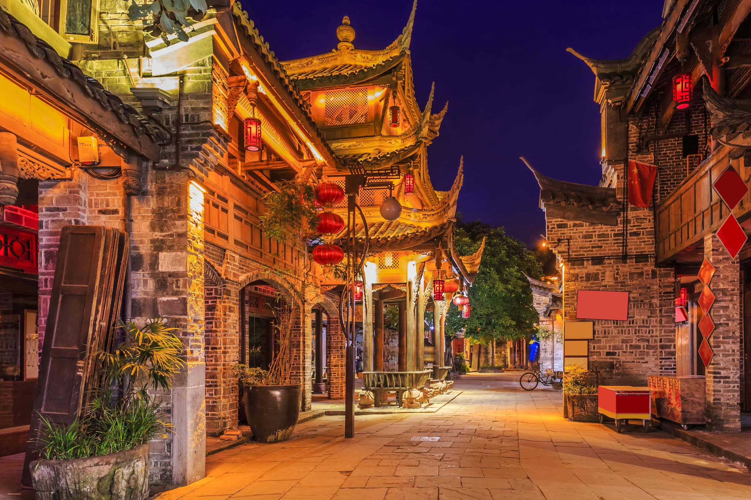 2560x1704 Amazon.com : chnywork 5x4ft China Ancient Town Backdrop Vintage Old Chinese Brick House Lanterns Night View Background Asia China Travel Birthday Wedding Party Decor Photo Booth Studio Props Wallpaper