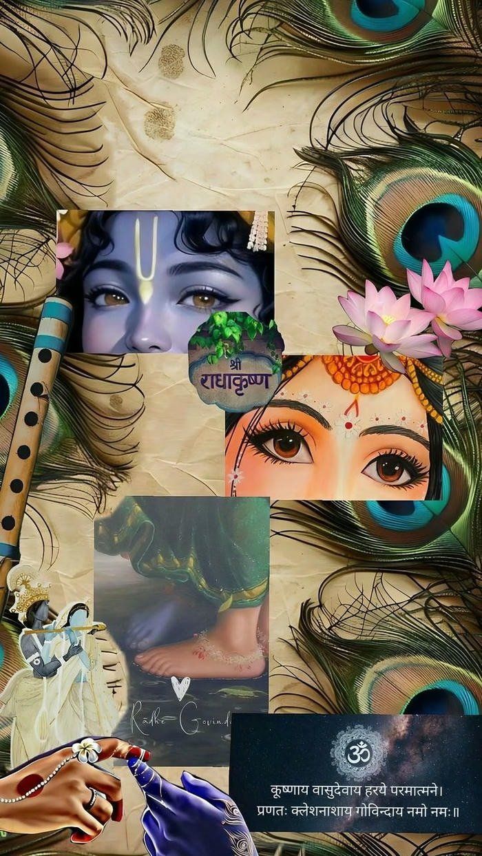 700x1243 Beautiful radha krishna aesthetic image for peace