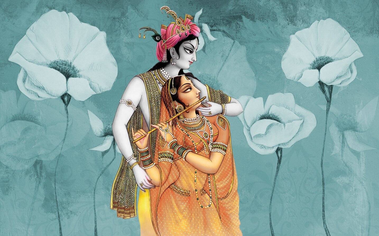 1434x893 Buy Now Peaceful Wall Art. Radha Krishna Canvas Print for Living Room