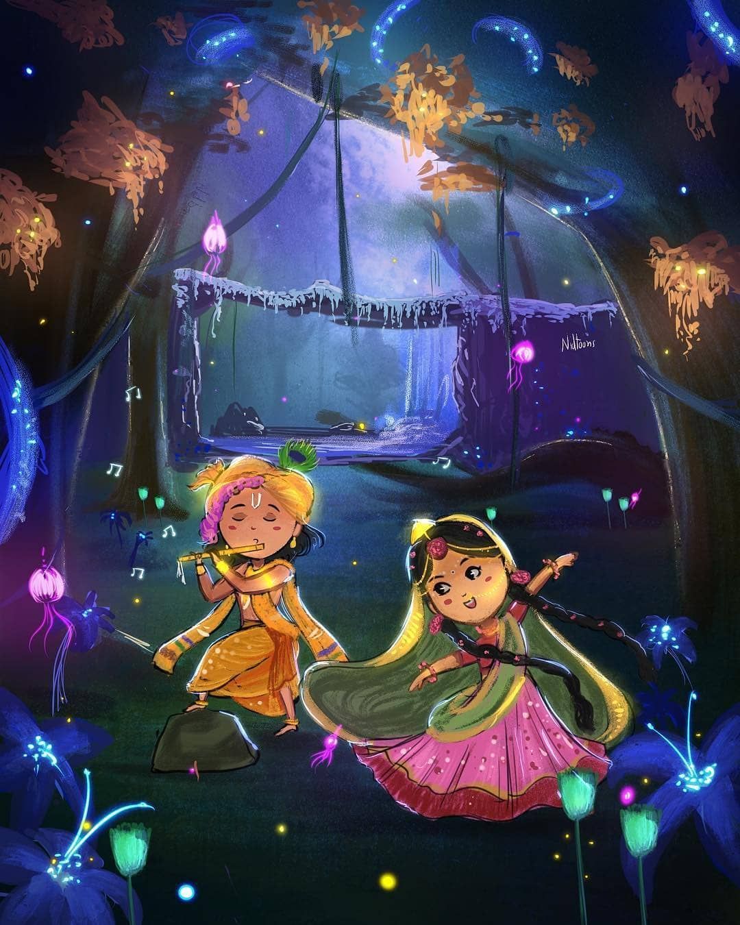 1080x1350 Cute Radha Krishna Wallpaper