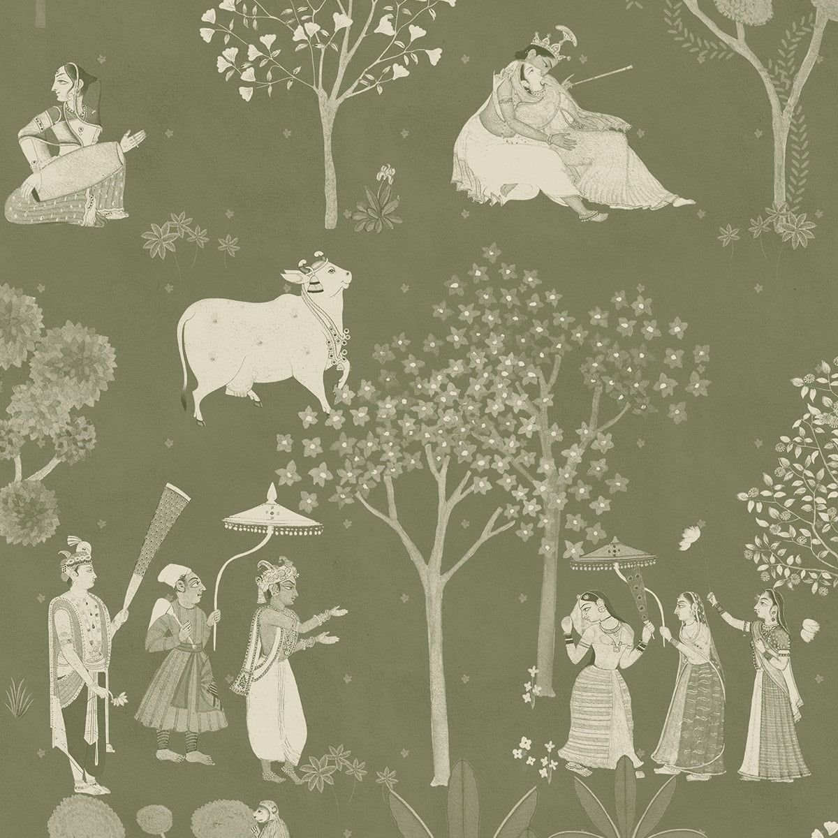 1200x1200 Sangam Radha Krishna Wallpaper in Olive Color. Life n Colors