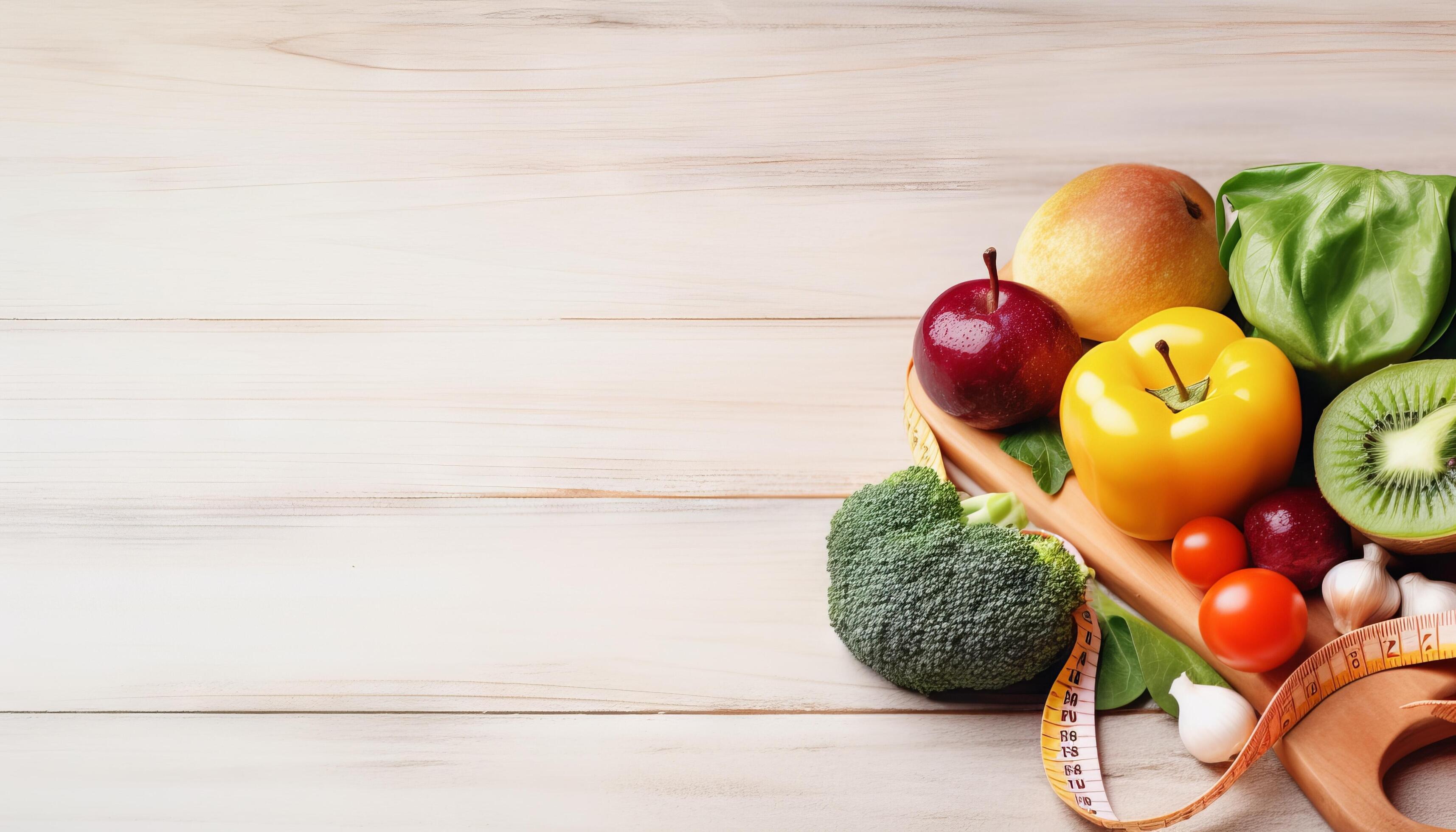 3430x1960 Healthy Eating Habits for a Happy Life, World Health Day Design background with copy space