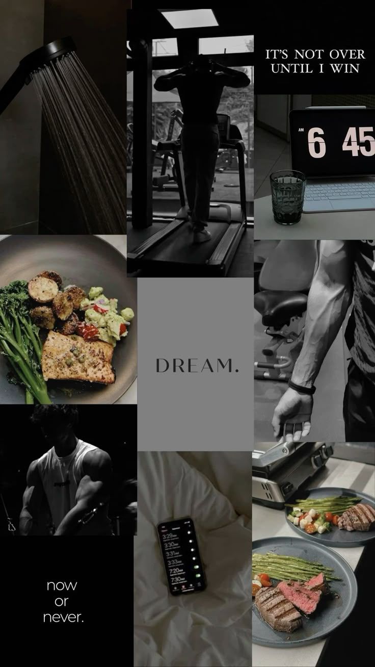 736x1308 Men's fitness healthy eating clean living vision board aesthetic