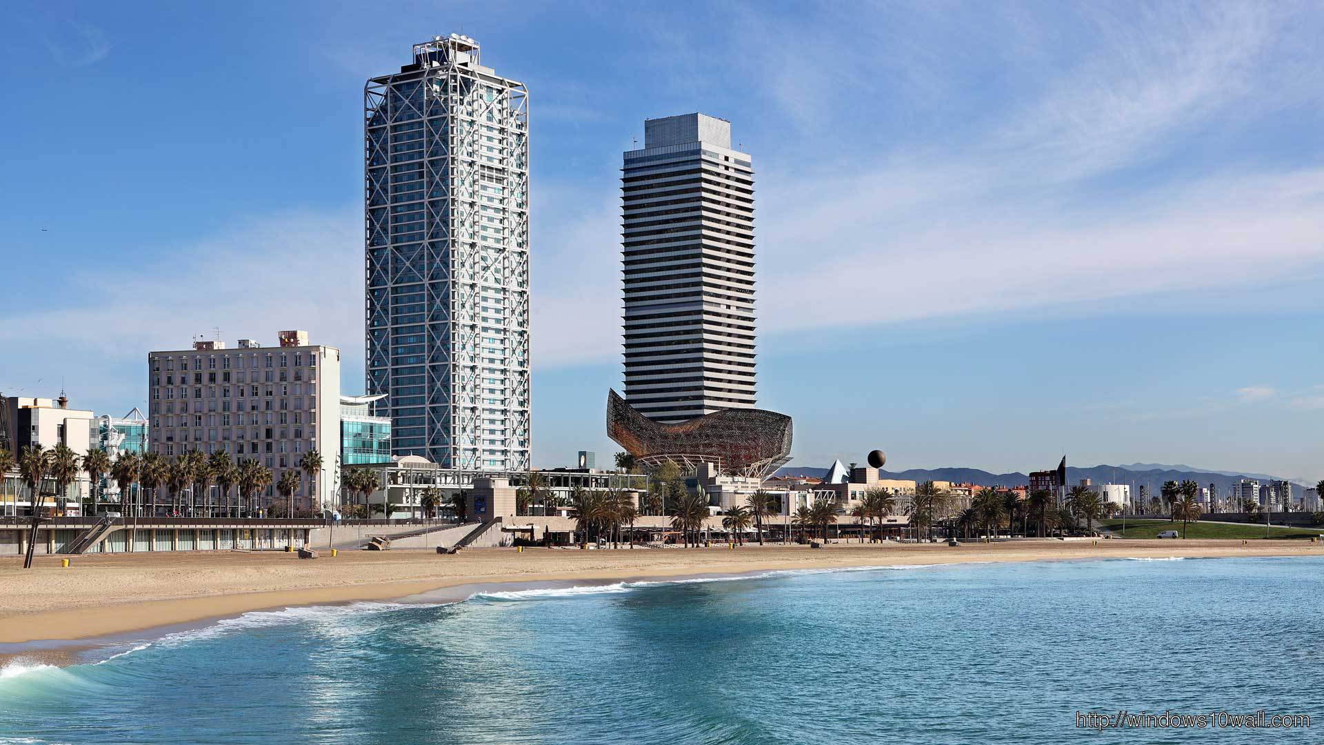 1920x1080 Barcelona Beach Hotels Travel Wallpaper