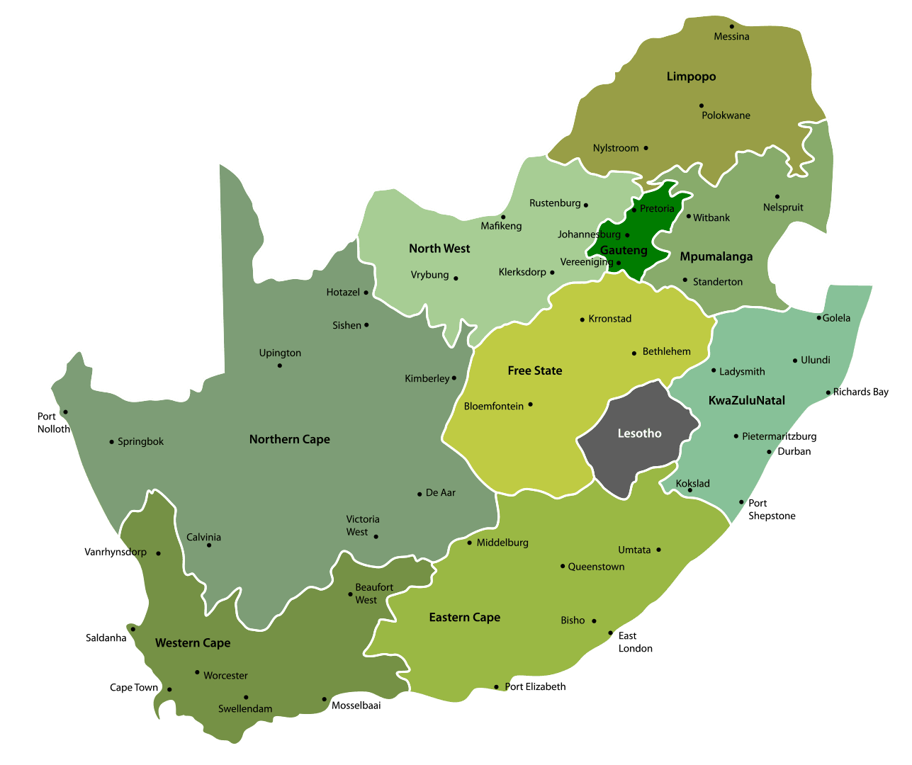 1287x1080 South Africa Map