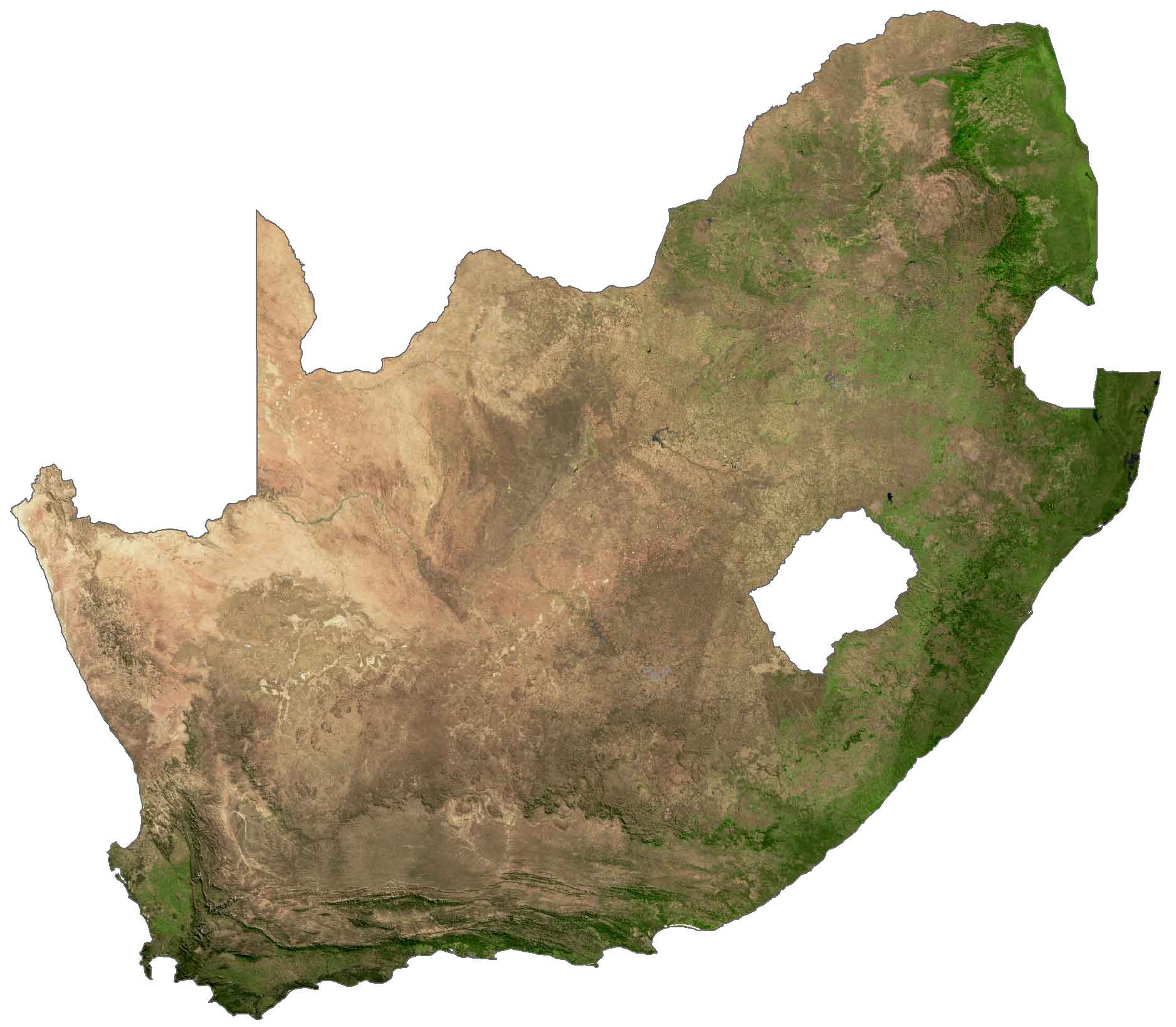 1876x1638 Map of South Africa and Roads