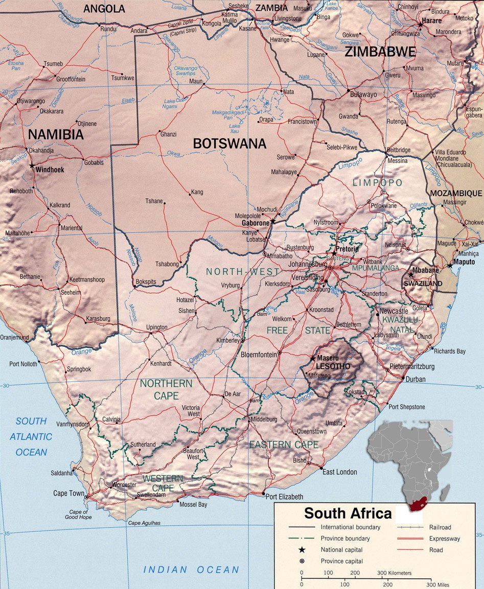 947x1153 Map of South Africa