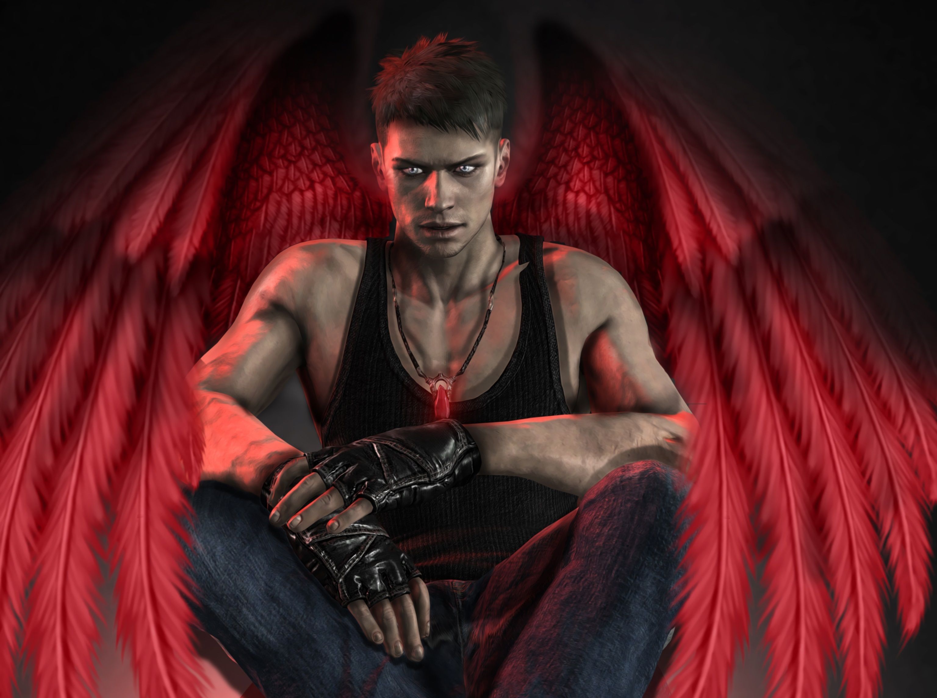 3072x2288 Wallpaper wings, art, Dante, Devil May Cry red angel, guy. angel for mobile and desktop, section мужчины, resolution 3072x2288