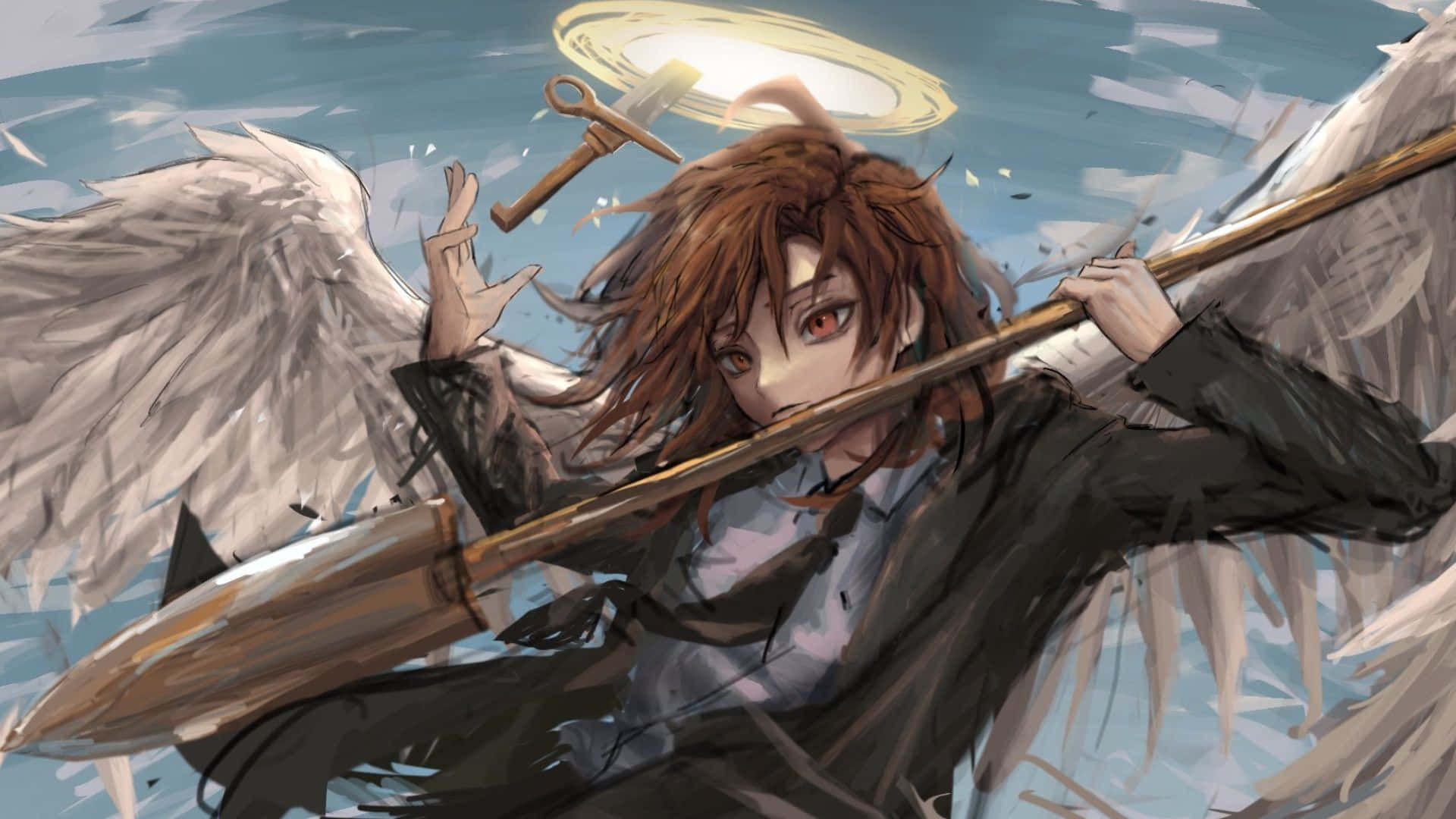 1920x1080 Download Chainsaw Man Featuring Angel Devil In Action Wallpaper