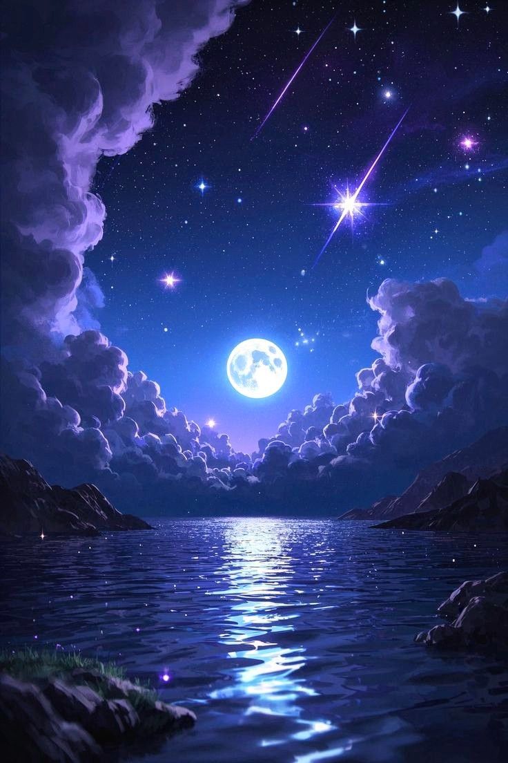 736x1104 Edits. Beautiful paintings of nature, Beautiful moon picture, Night sky photography