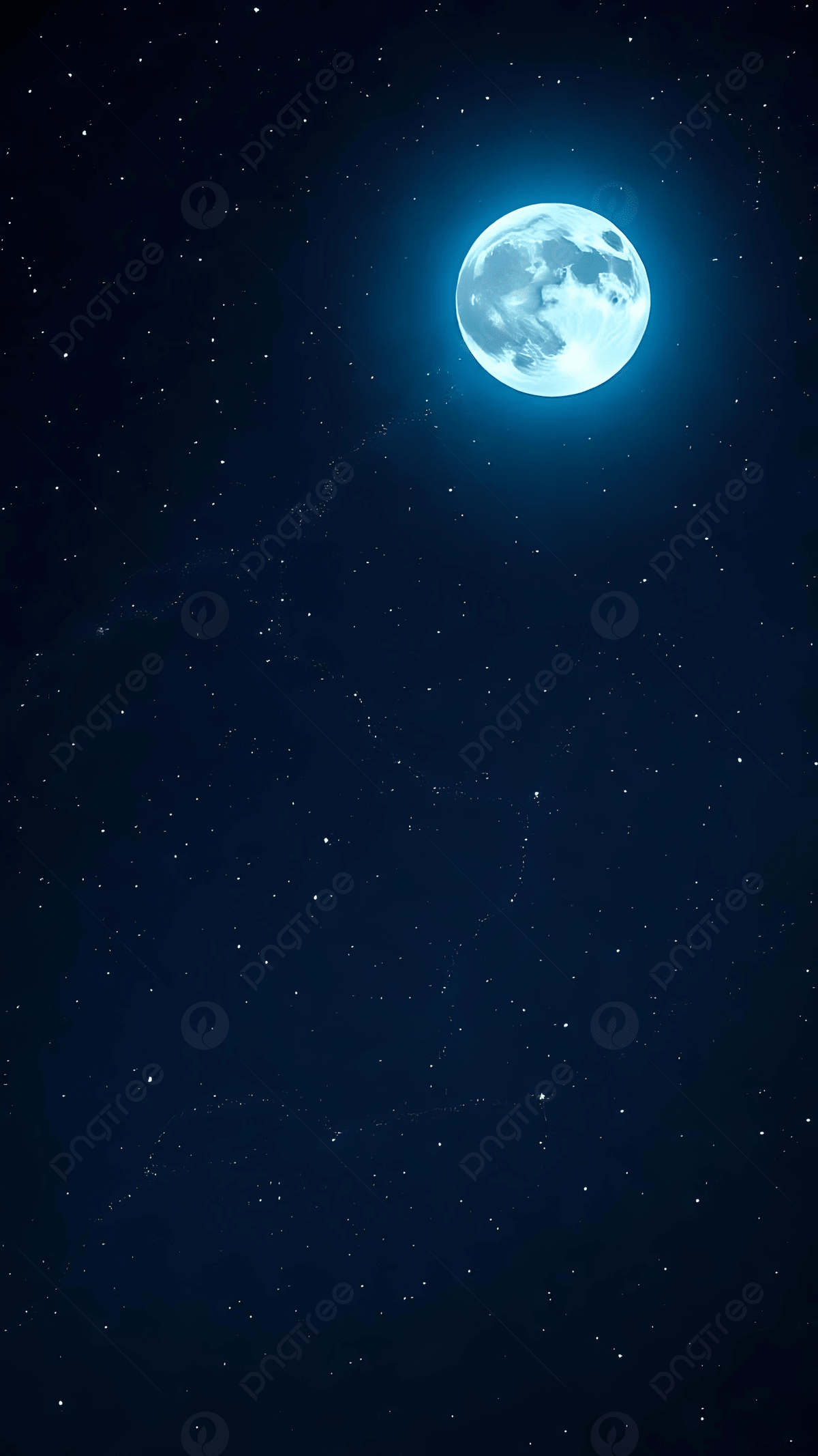 1200x2133 Blue Moon Night Sky Stars Background Wallpaper Image For Free Download