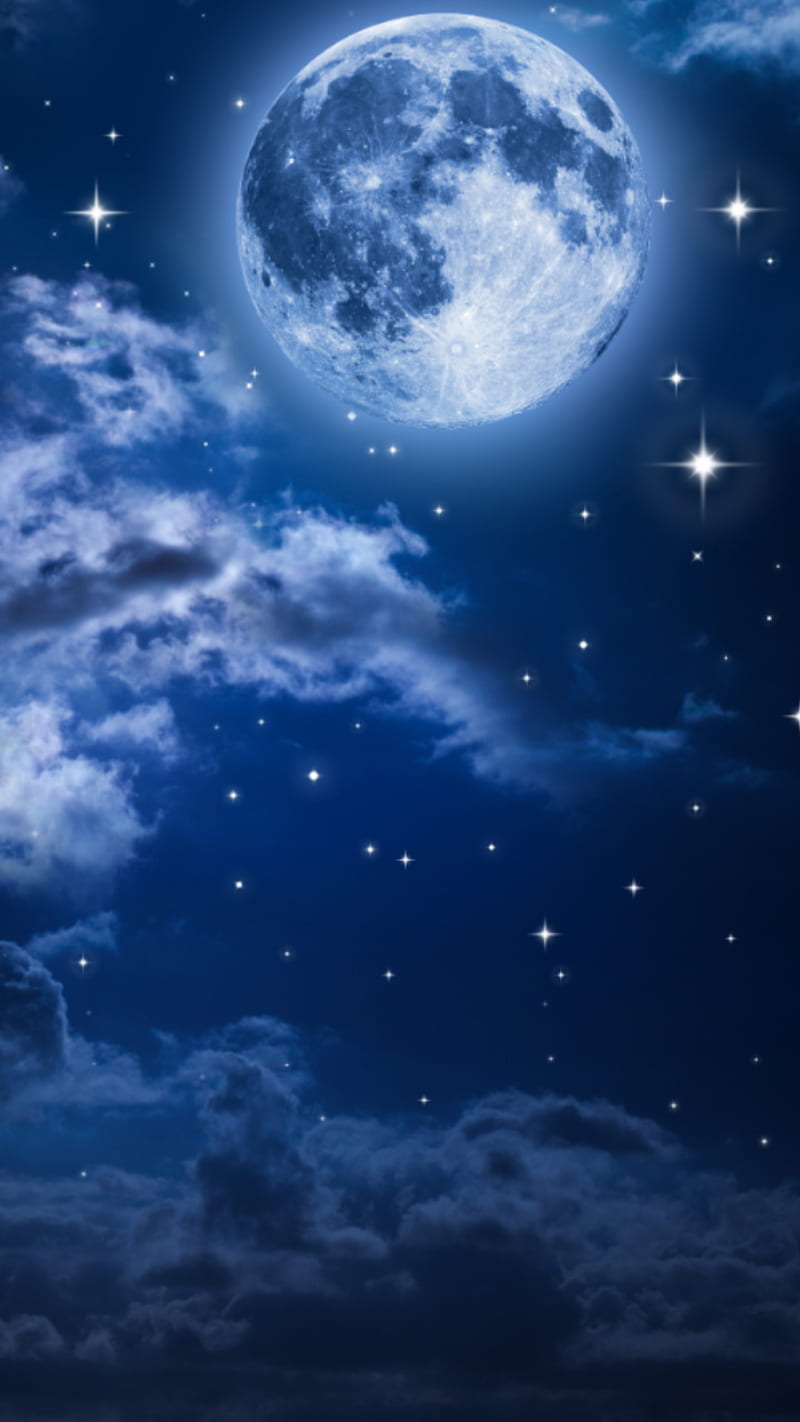 800x1422 Moon, night, sky, HD phone wallpaper