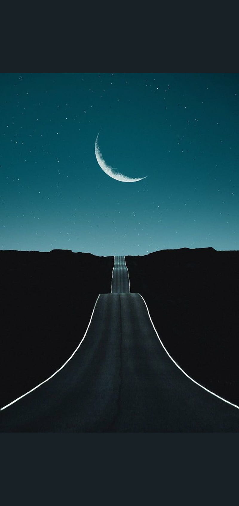 800x1689 Road night moon, desert, moon, night, HD phone wallpaper