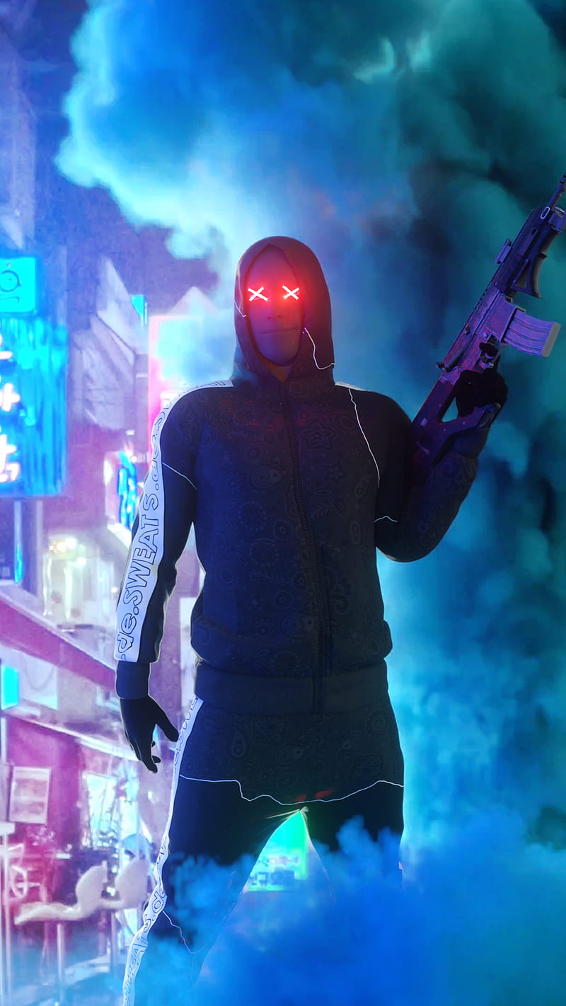 800x1422 Guy X SciFi, abstract, city, cyberpunk, desenho, fire, funky, future, gun, HD phone wallpaper