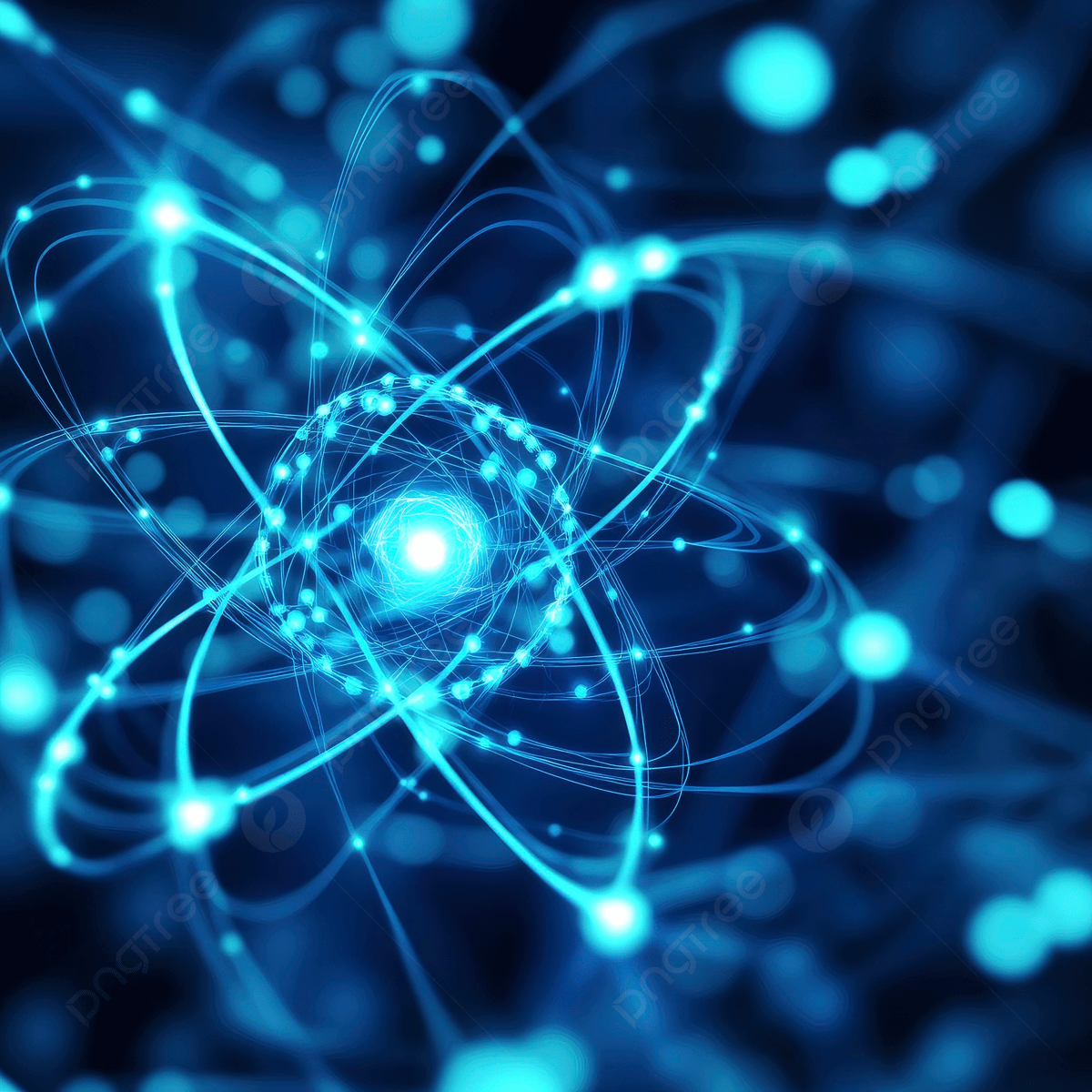 1200x1200 An Abstract Representation Of Atom With The Center As Its Core And Lines Radiating Out In Circles To Symbolize Energy Flow Background Is Dark Blue For Contrast, Abstract, Representation, Atom Background Image
