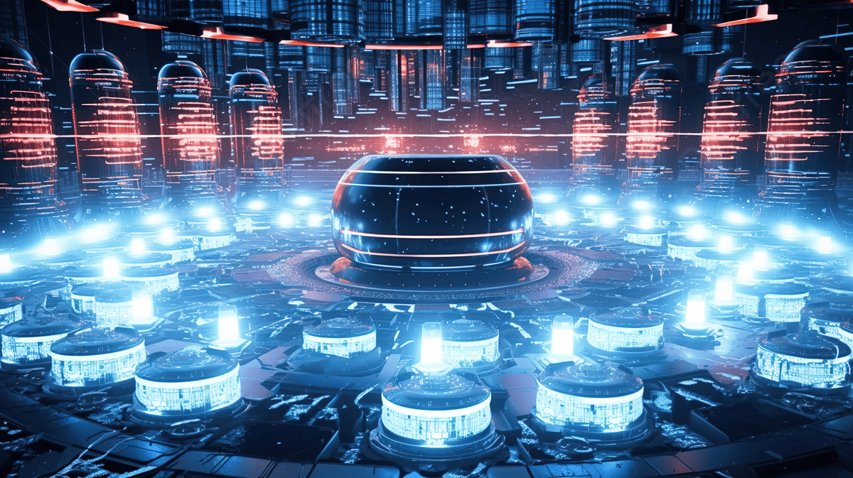 1200x673 Illustration Of A Sci Fi Cyberpunk Power Plant Fueled By Atomic Energy, Technology Wallpaper, Galaxy Wallpaper, Space Wallpaper Background Image And Wallpaper for Free Download