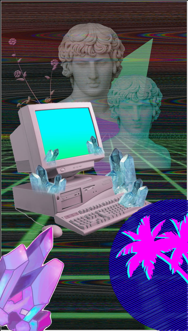 800x1405 Attached, tech, vaporwave, HD phone wallpaper