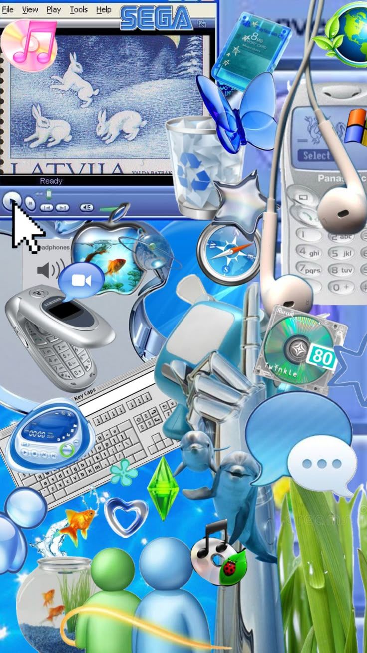 736x1308 2000s tech #blue #green #chrome s #tech #technology #internet # aesthetic