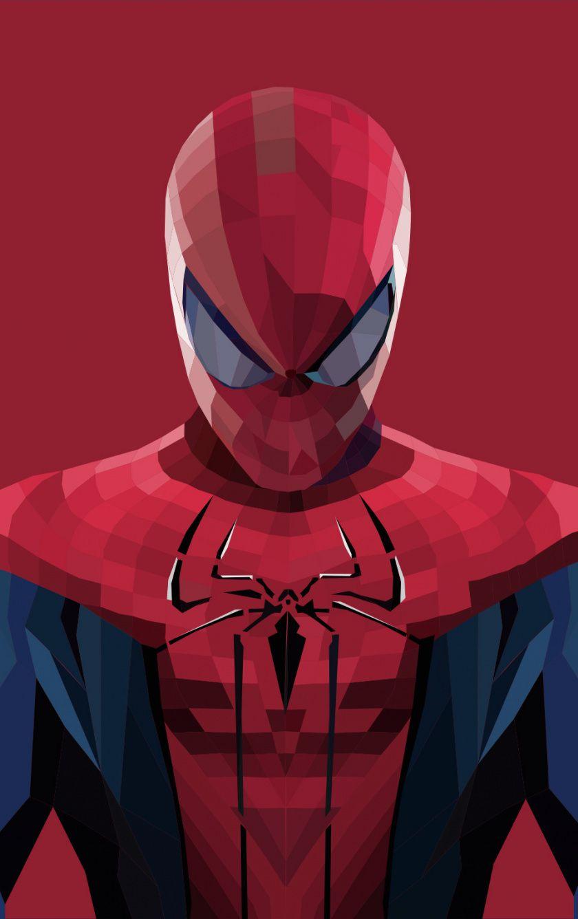 840x1336 Download 840x1336 Wallpaper Spider Man, Polygons Art, Artworks